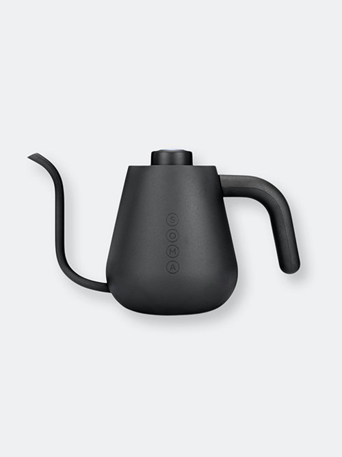 The Best Electric Kettles: Soma's stainless steel kettle in matte black with long pour spout.