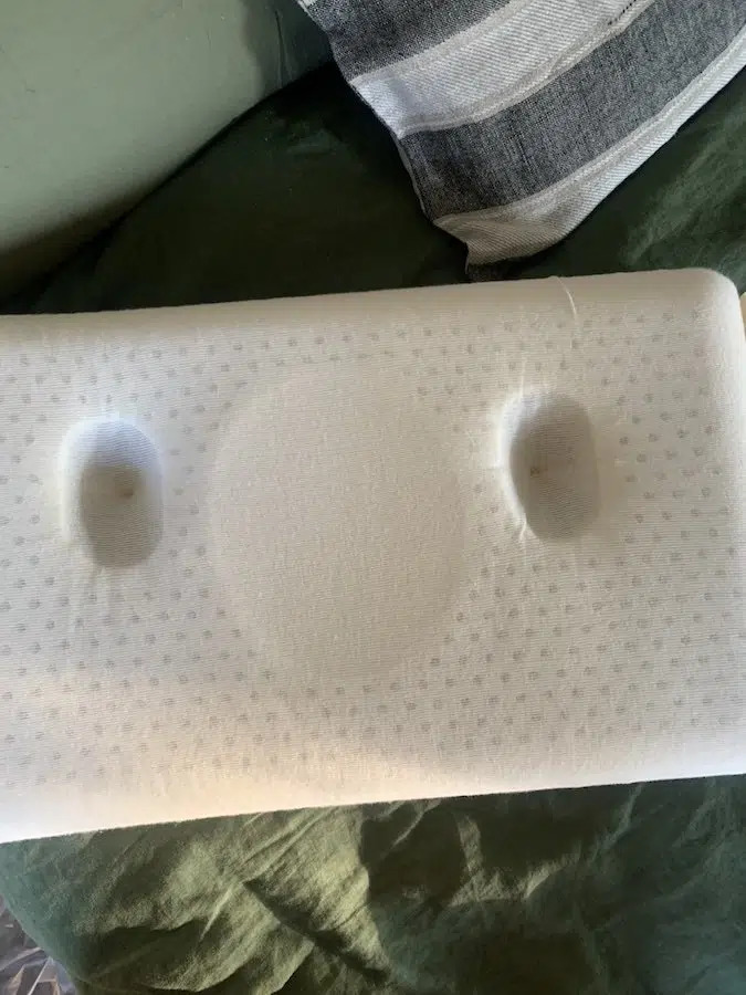 Coyuchi organic pillow without a case.