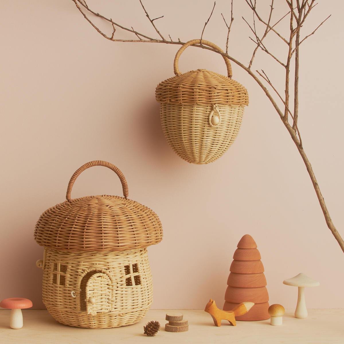 Old Ella Mushroom Basket Bag