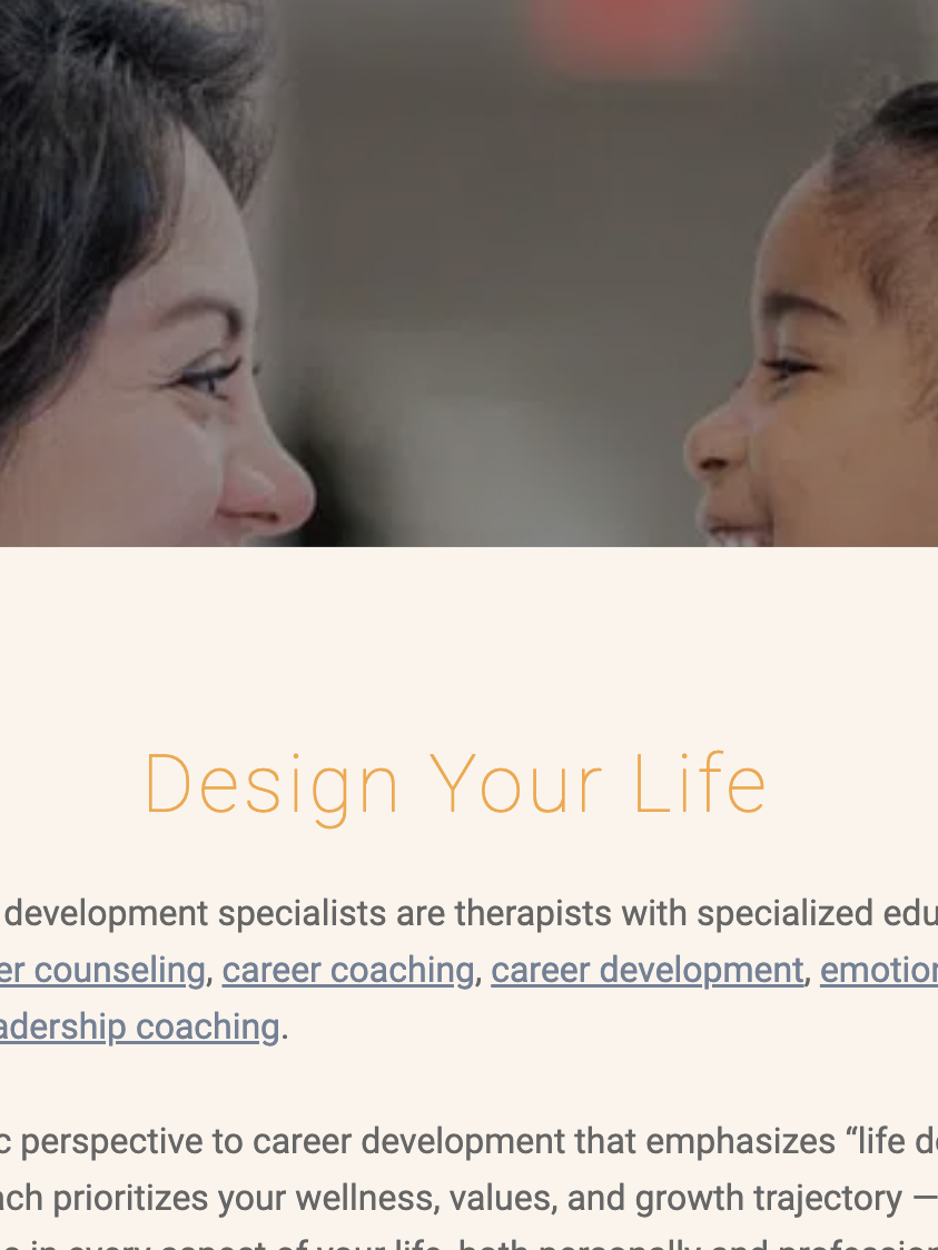 A screenshot of the Growing Self site.