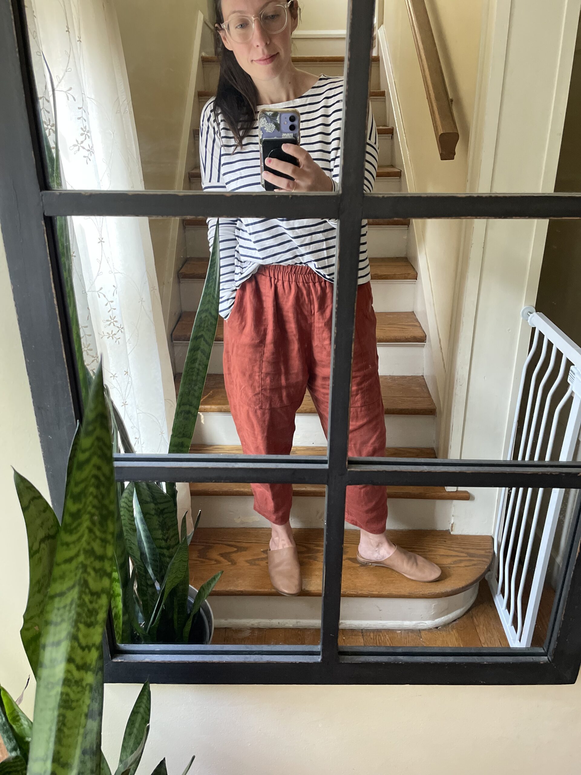 A mirror selfie modelling Beek mules.