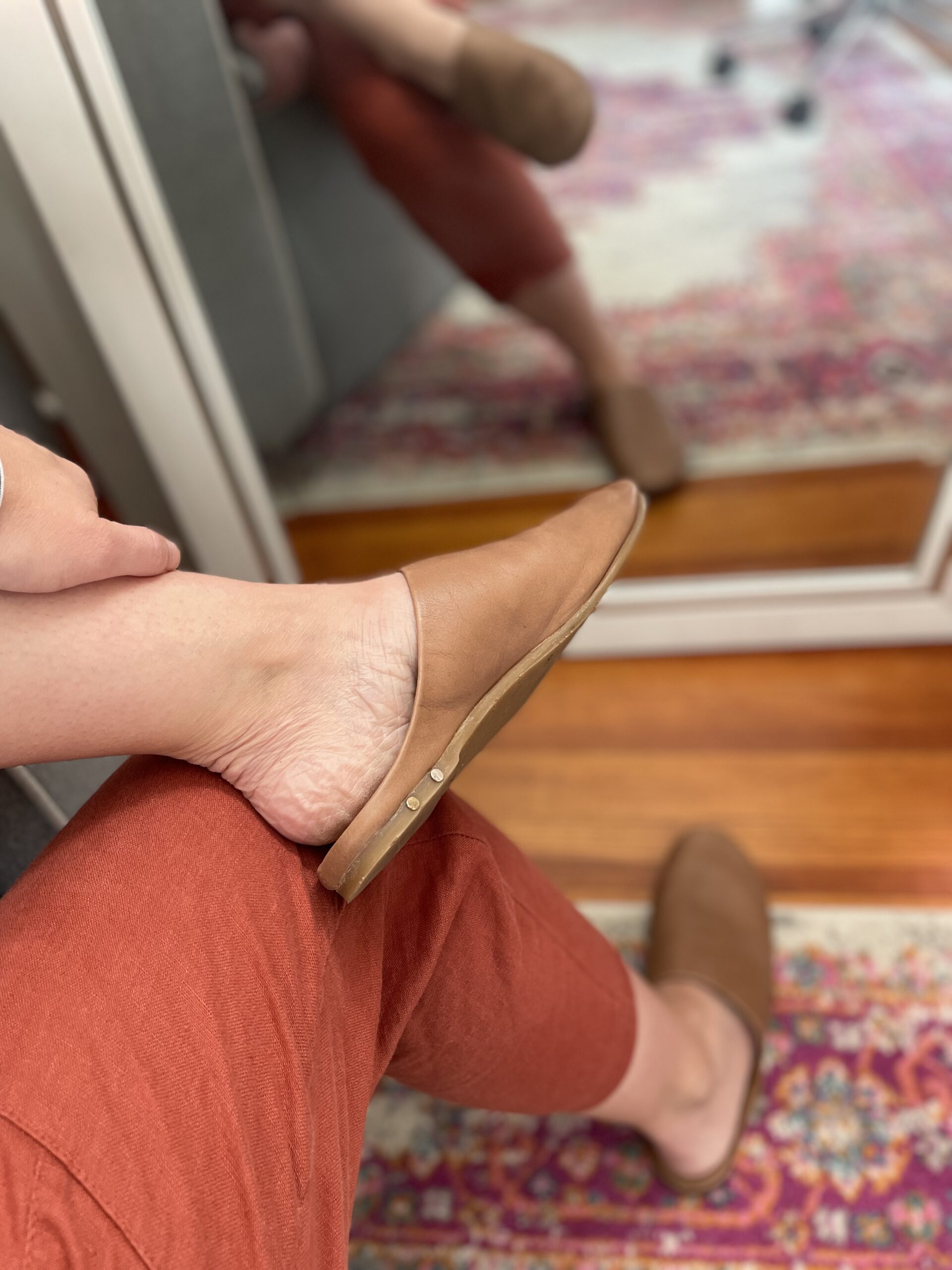 Close up shot of Beek mules on foot. 