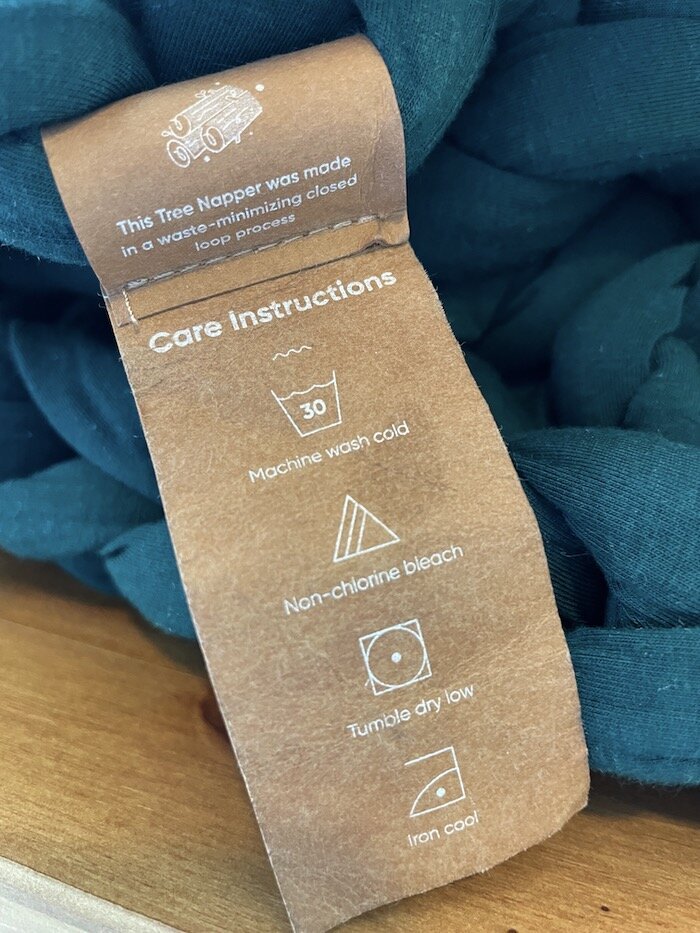 Care instructions for Bearby Napper blanet. 