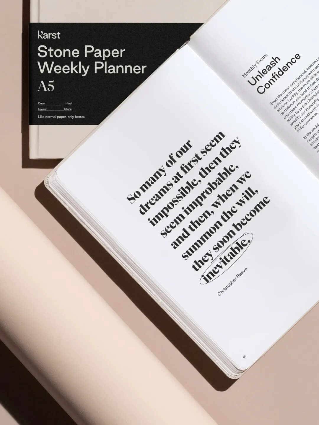 A look at the inside of a Karst 2024 planner.