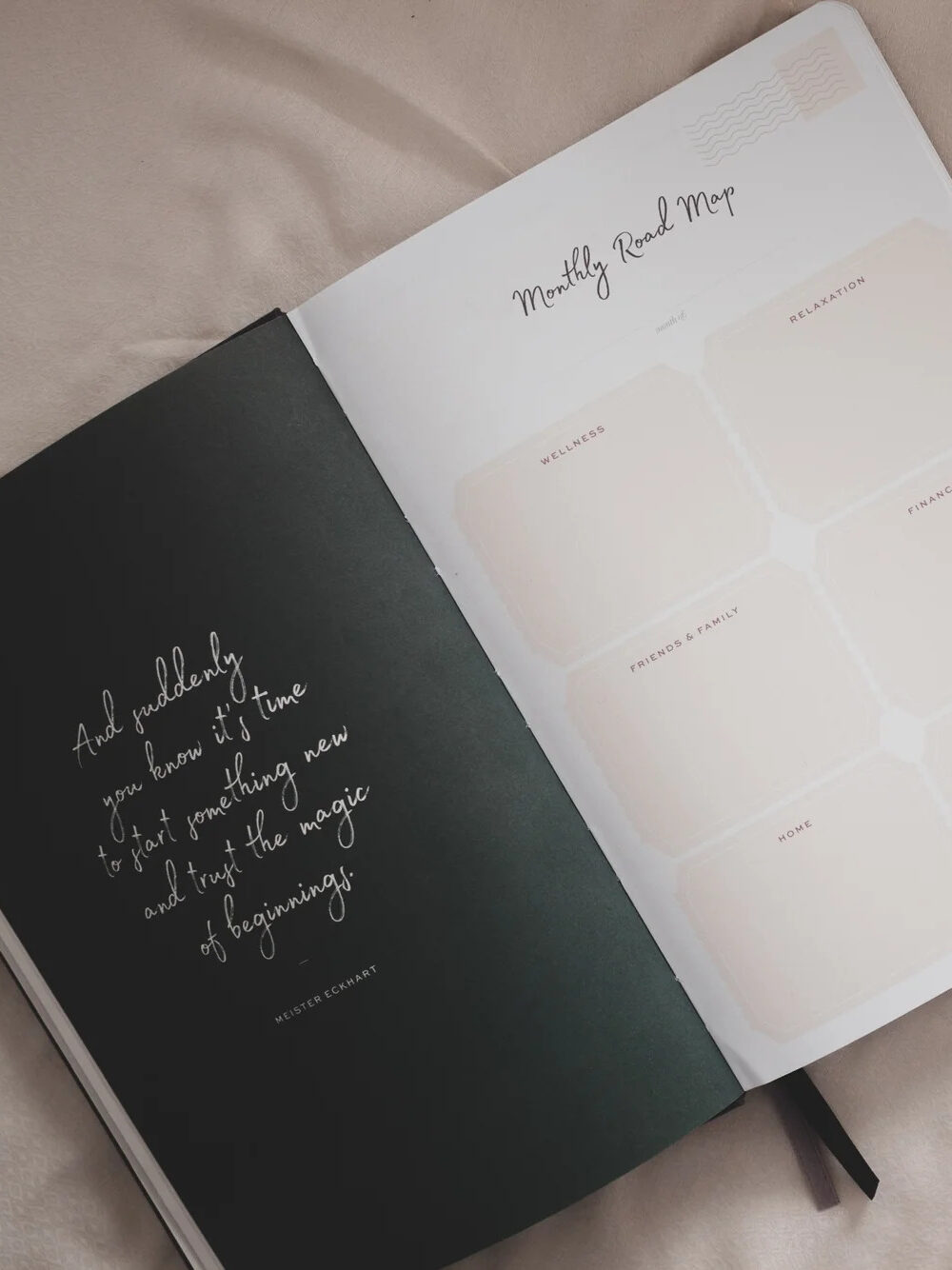 A shot of the inside of a Ponderlily 2024 planner.