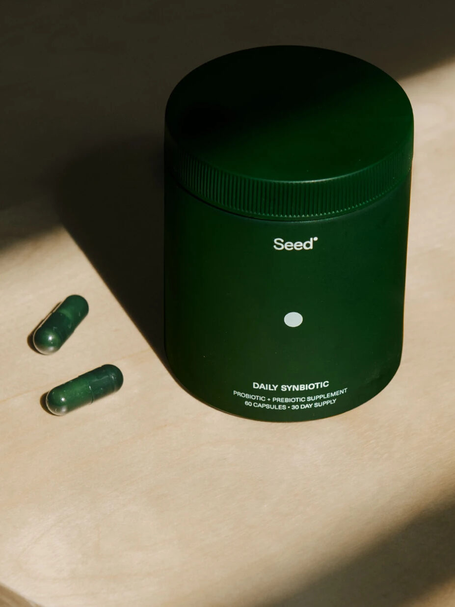 A container of Seed DS-01 probiotic.