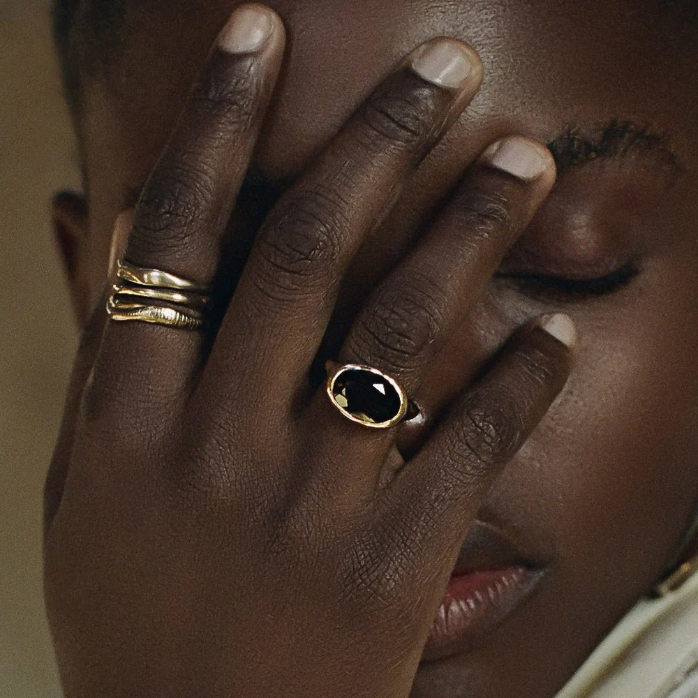 A model wearing Catori Life rings