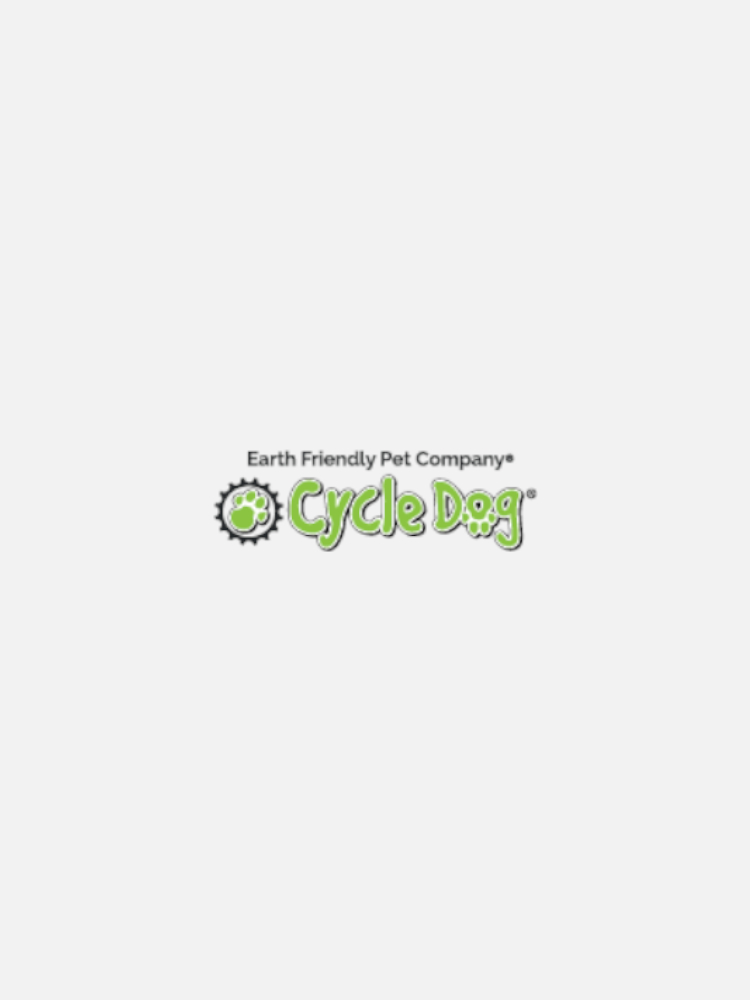Cycle Dog logo with text "Earth Friendly Pet Company" above it and a green and black gear icon on the left.