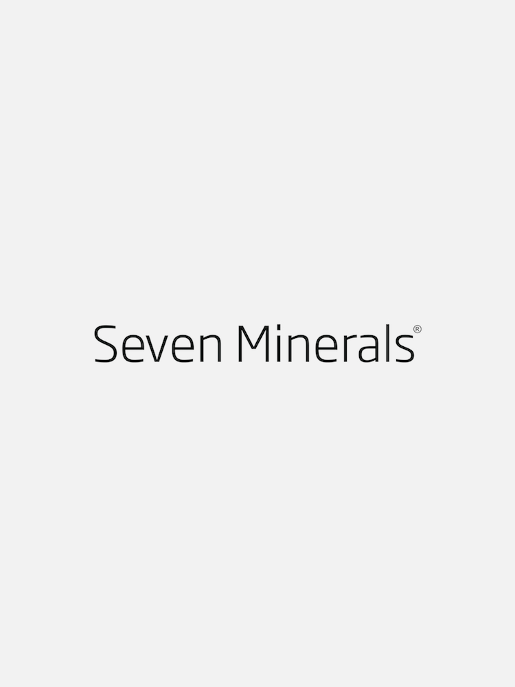 The image shows a white background with the text "Seven Minerals®" in black font in the center.