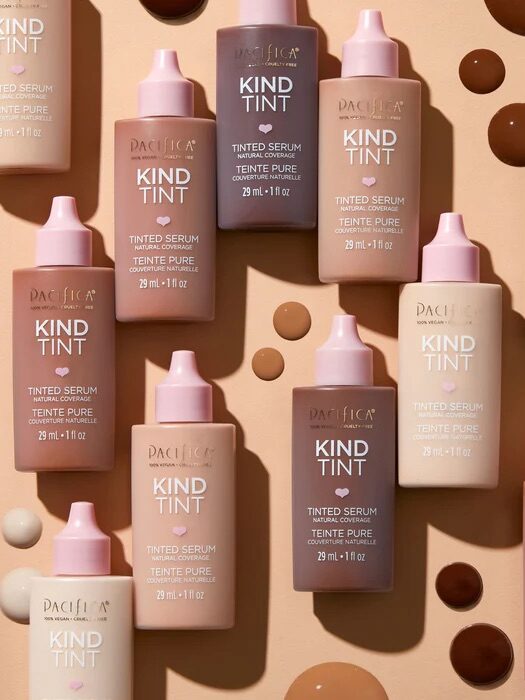 A group of different shades of foundation.