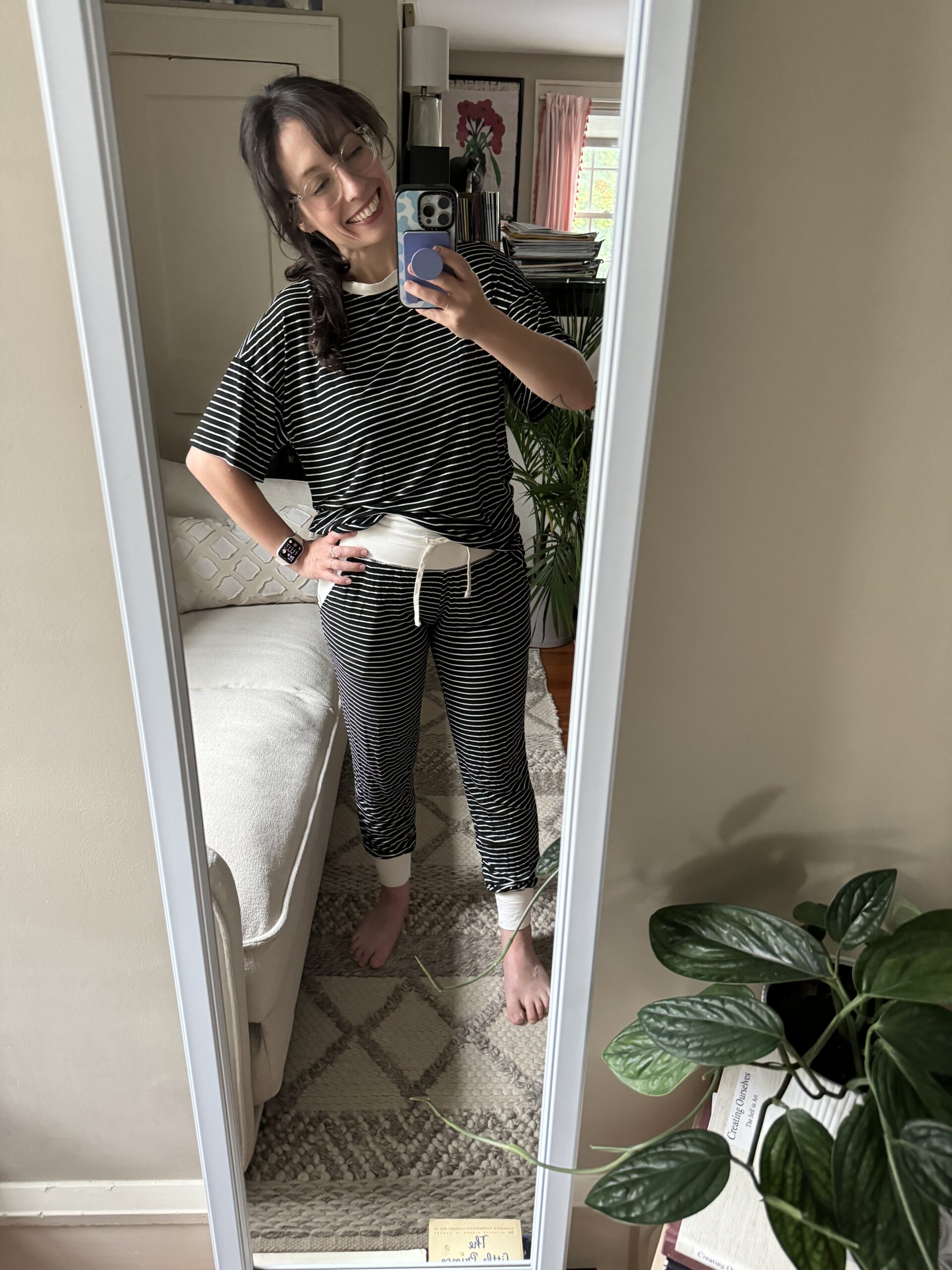 Editor wearing This is J pajamas.