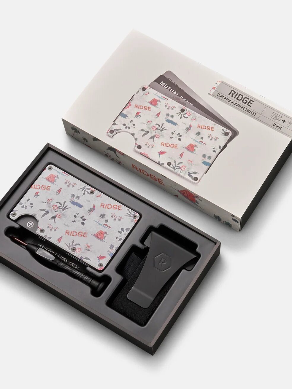 A Ridge wallet and it's packaging.