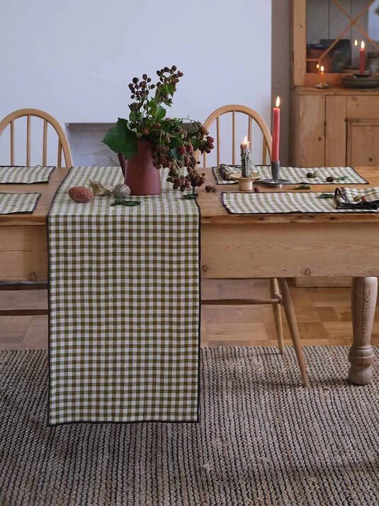 Gingham table runner from Piglet in Bed.